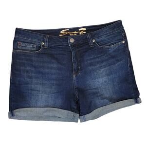 Seven7 Womens Weekend Short High-Rise Stretch Cuffed Denim Shorts Sz 12 EUC